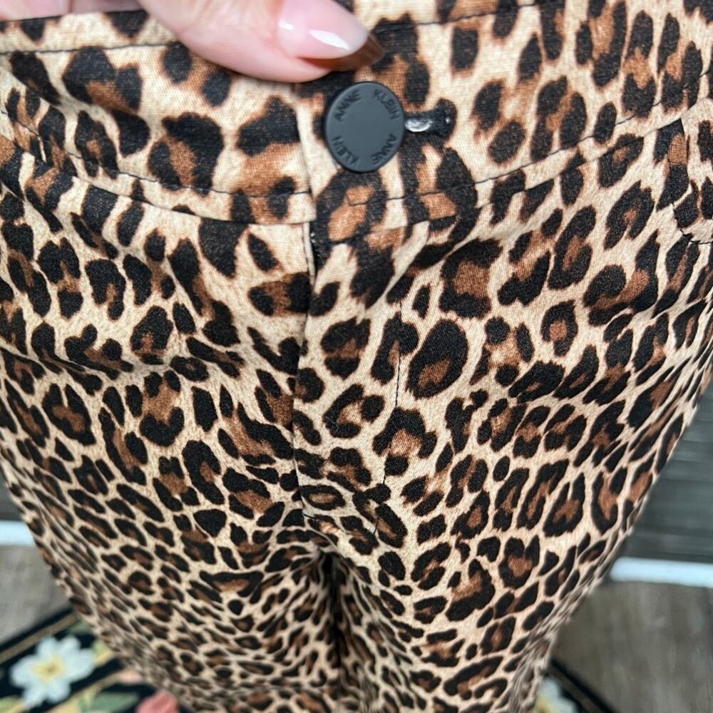 Anne Klein Leopard Print Bootcut Pants Size 6 NWT Mid Rise Stretch Animal Print - Picture 6 of 13